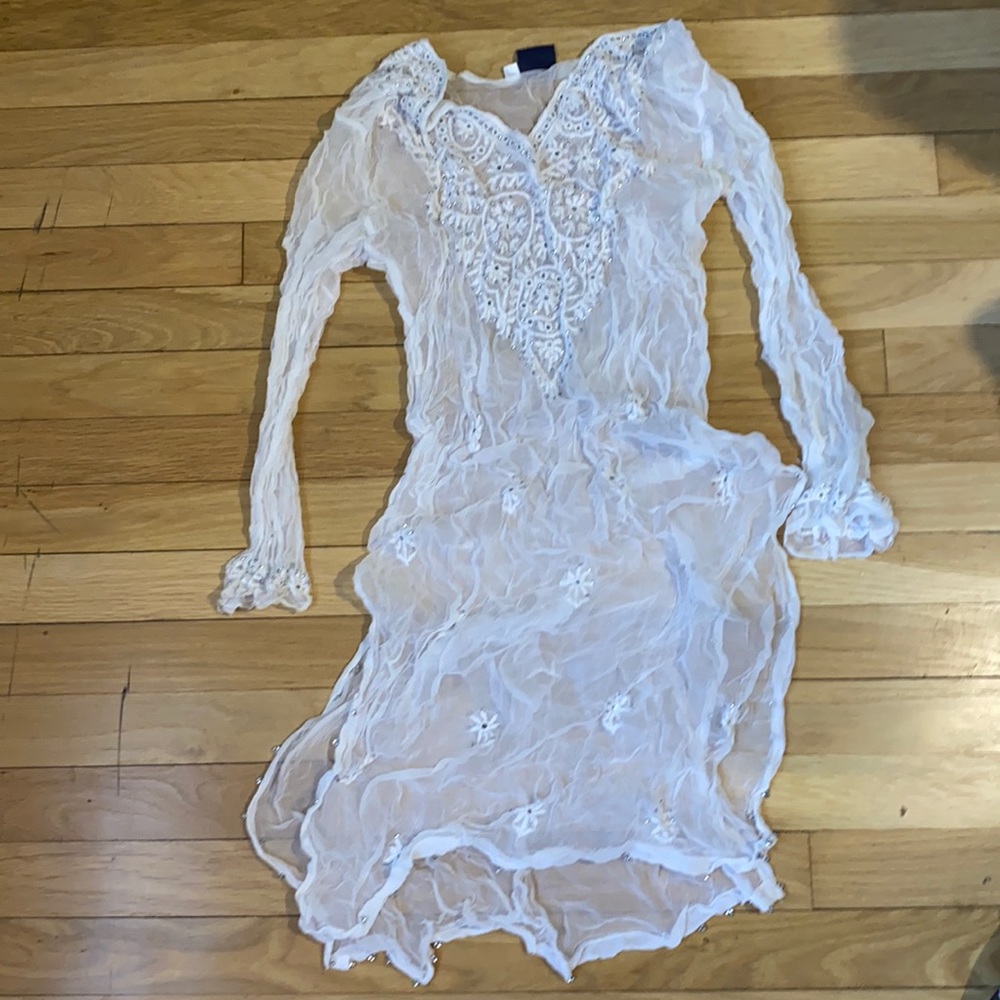 See thru coverup with beads
